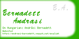 bernadett andrasi business card